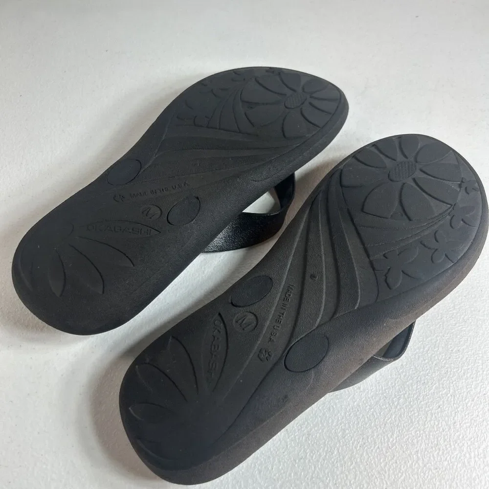 Okabashi Breeze Women’s Sandals Size M Black Flip Flops